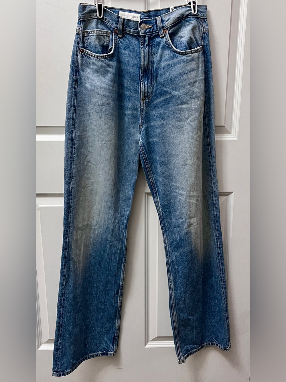 Zara TRF High-Waist Wide-Leg Full-Length Jeans